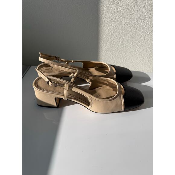 Sam Edelman Tarra Slingback Pumps Sand Leather Size 6.5 - Picture 5 of 11